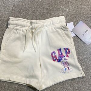GAP Cream Shorts with Pink and Blue Graphic Mickey Mouse